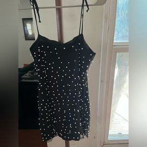 Forever 21 mini black and pearl dress